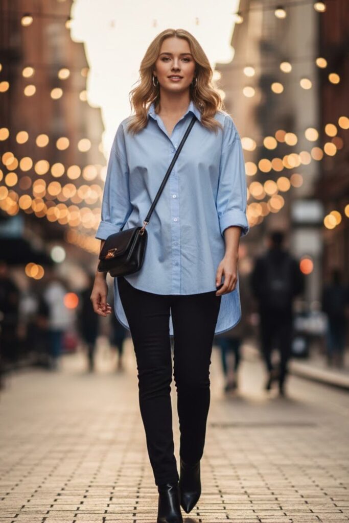 Oversized Shirt with Skinny Pants