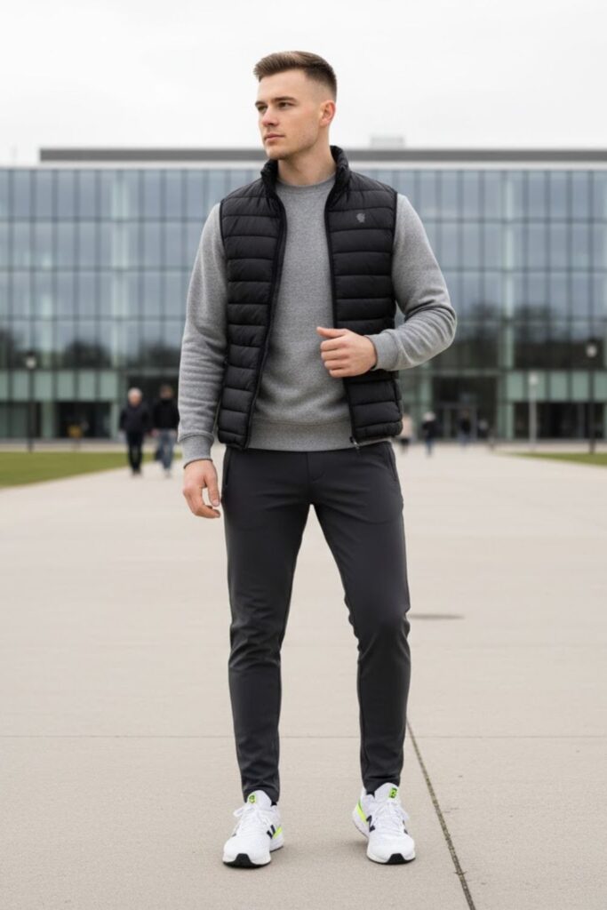 Padded Vest with Sweatshirt and Joggers