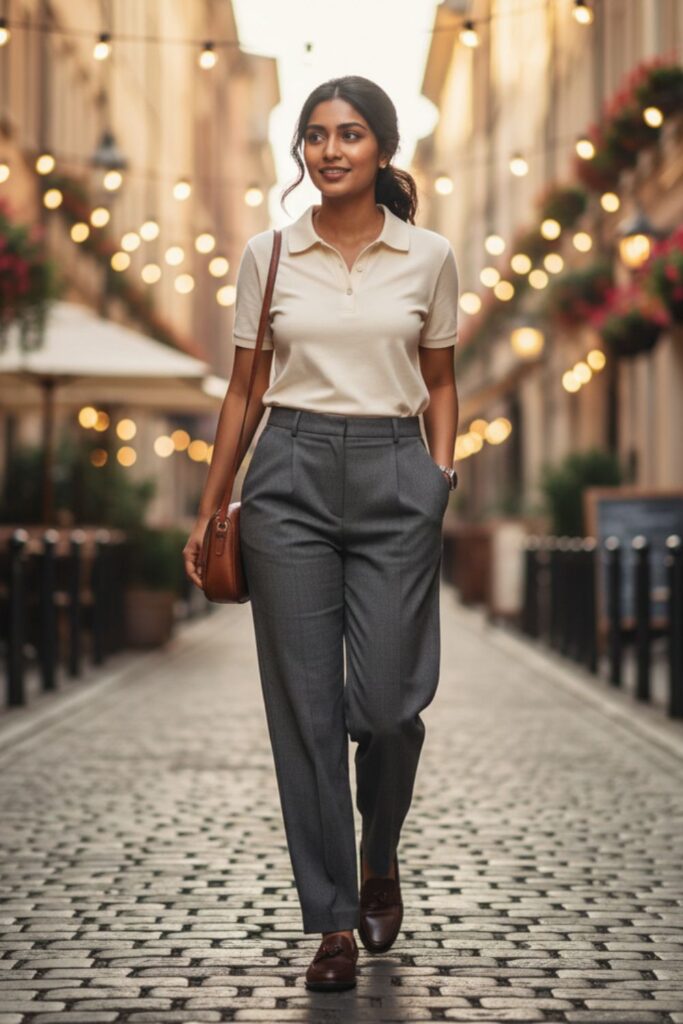 Polo Shirt with Tailored Pants