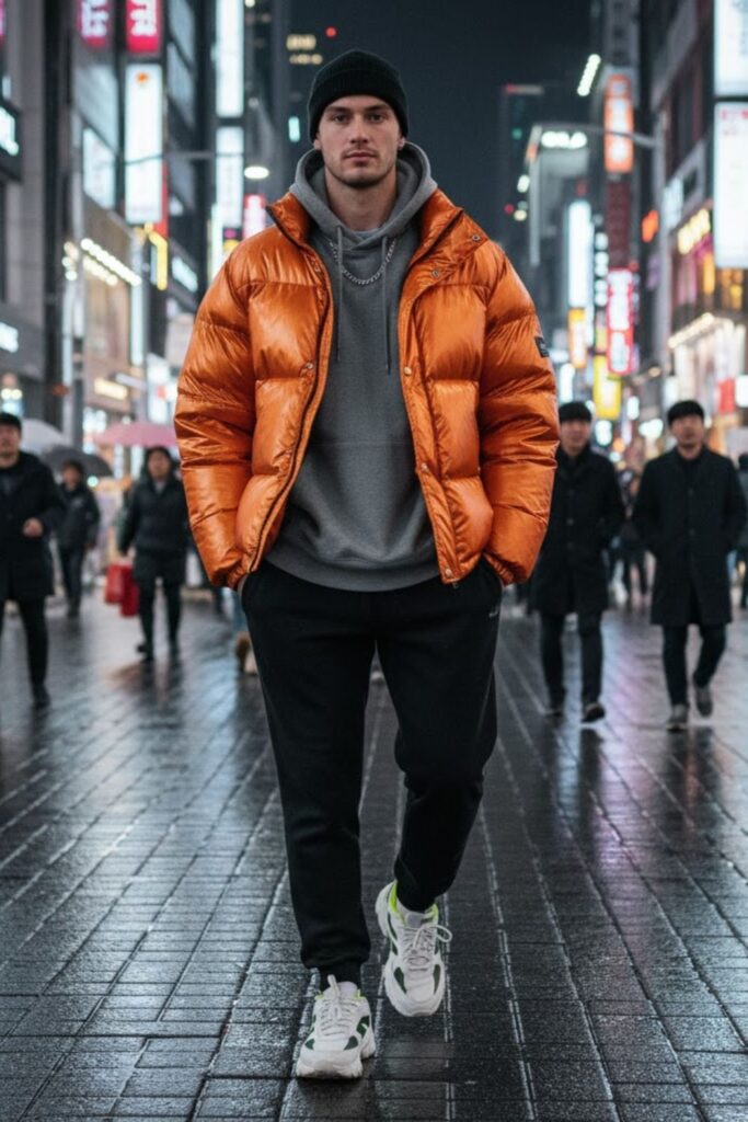 Puffer Jacket with Jogger Pants