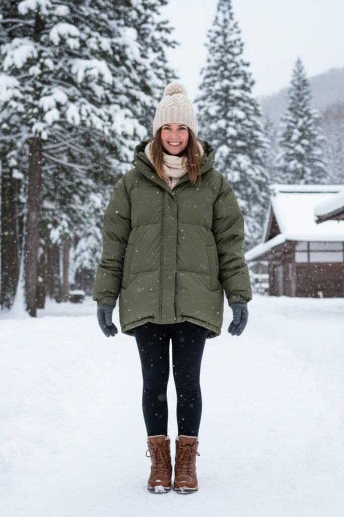 Puffer Jacket with Thermal Leggings