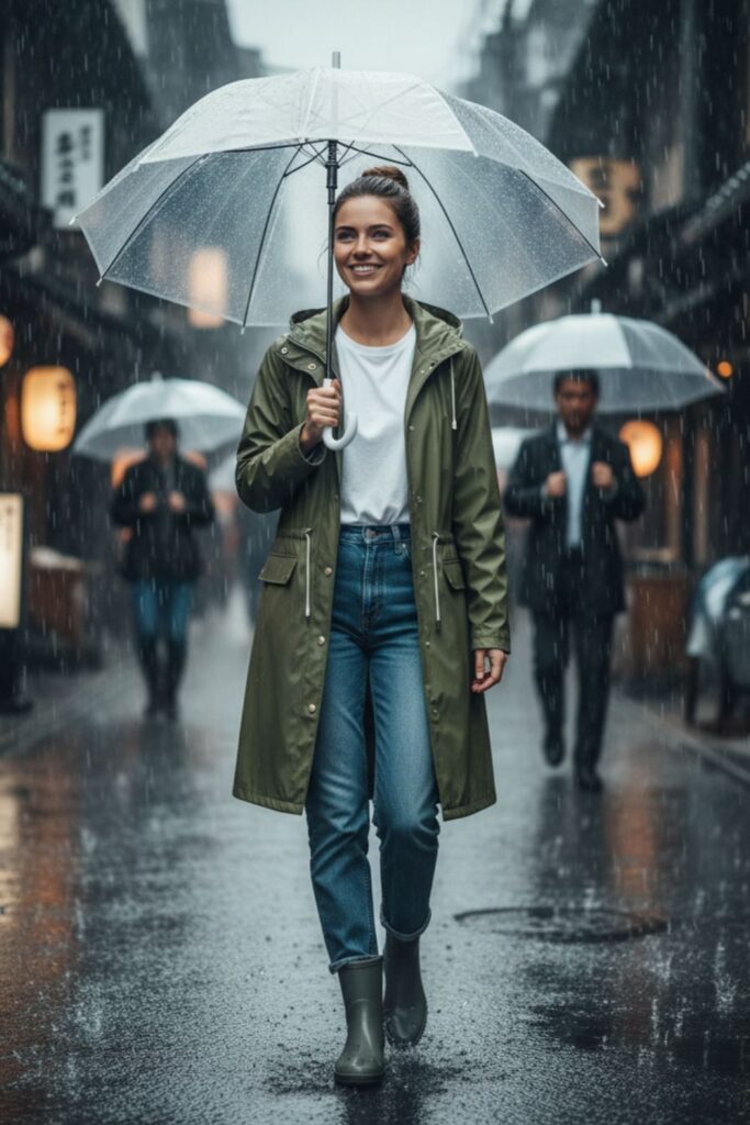 Raincoat with Jeans