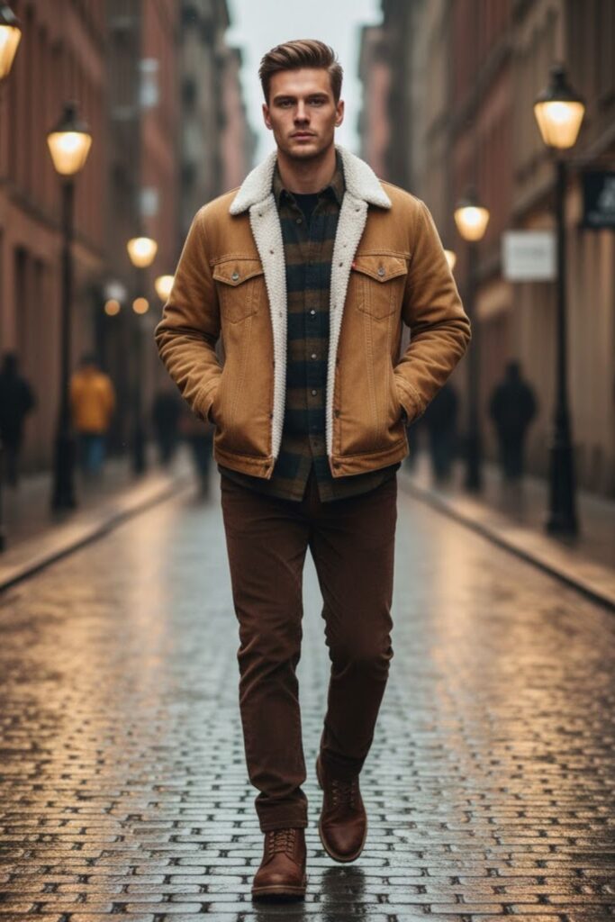 Sherpa Jacket with Chinos