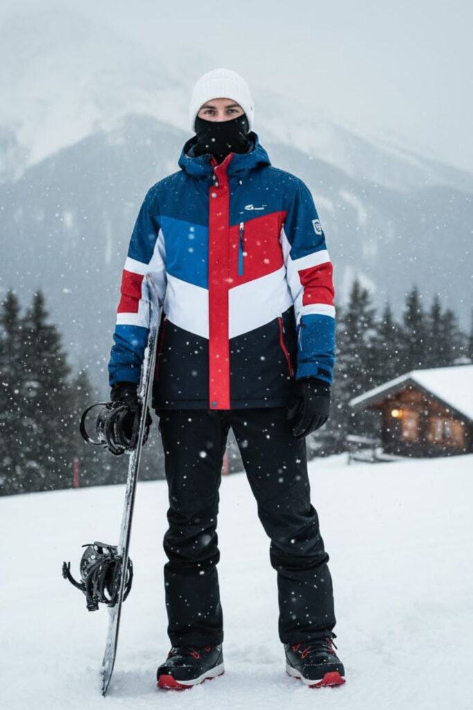 Snowboard Jacket with Base Layer and Thermal Leggings
