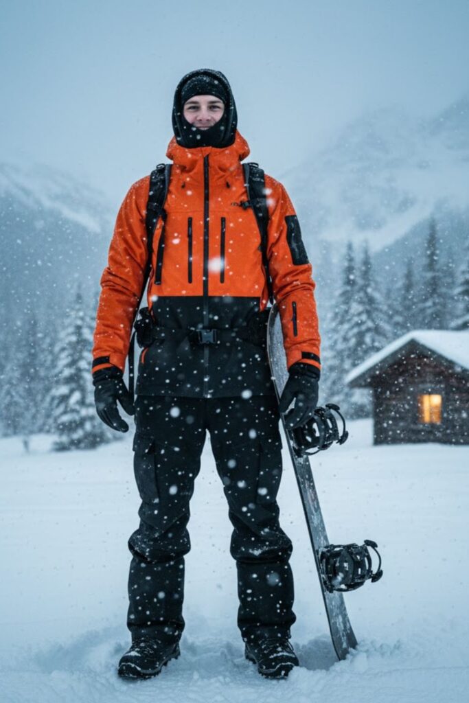 Technical Shell Jacket with Layered Thermals and Insulated Pants