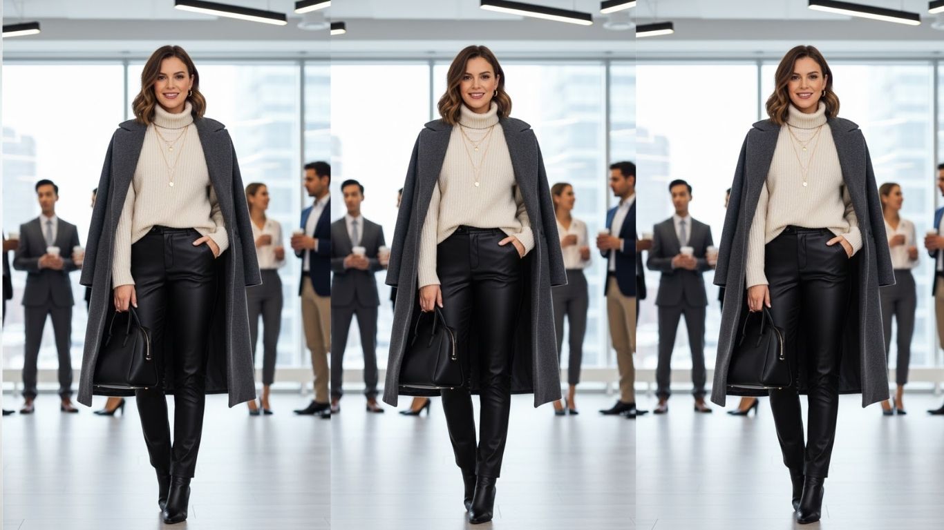 15 Leather Pants Work Outfit Winter: Chic, Warm & Office-Ready Looks