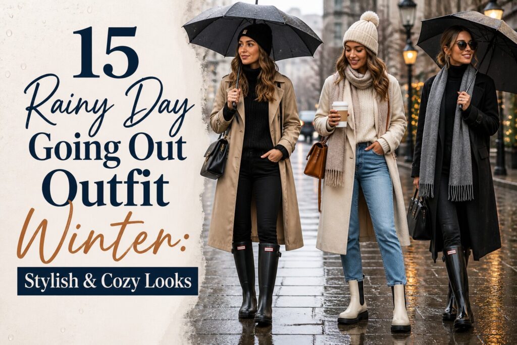 15 Rainy Day Going Out Outfit Winter