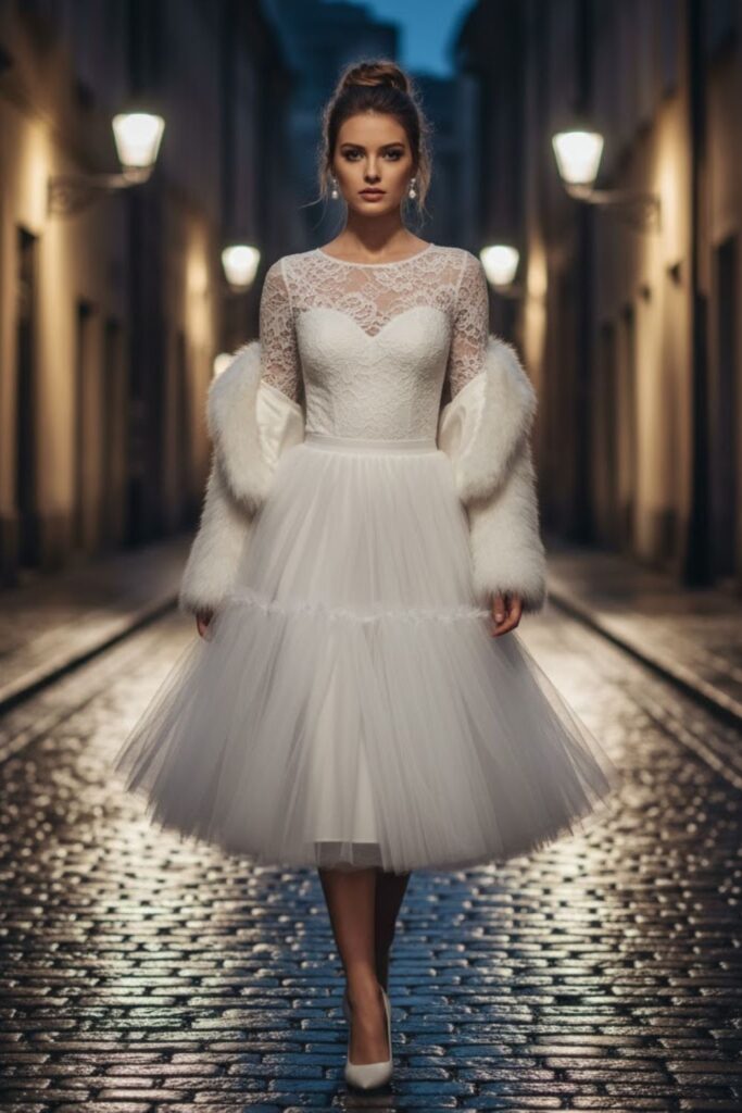 White Tulle Skirt with Fitted Top