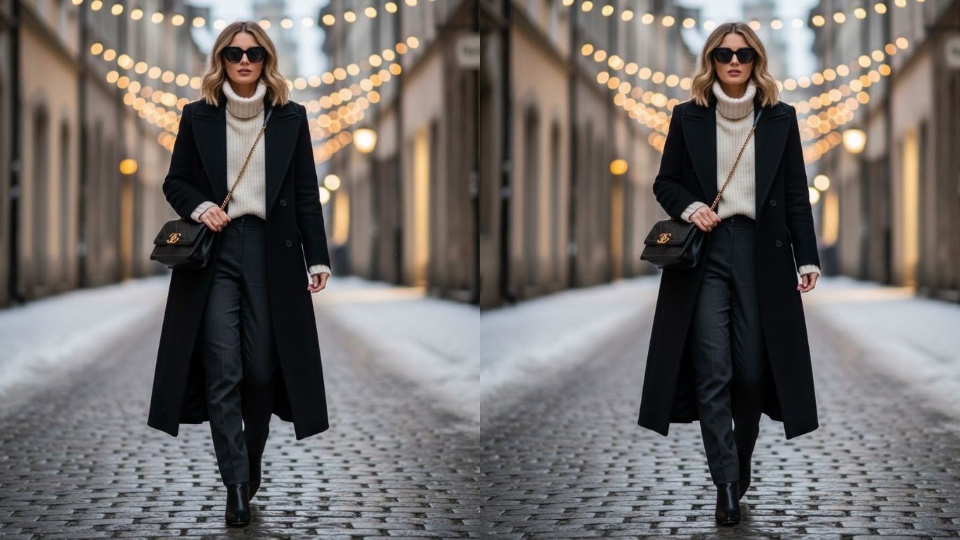 15 Black Coat Outfit Winter Ideas for Cozy and Timeless Style