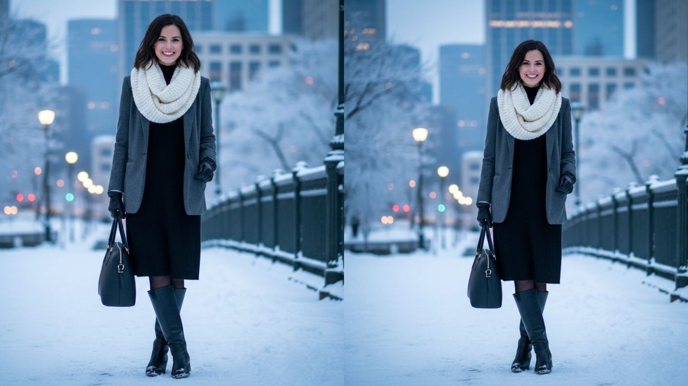 15 Black Dress Office Outfit Winter Ideas for Chic Work Looks
