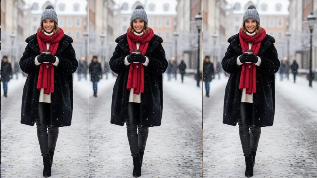 15 Black Fluffy Coat Outfit Ideas 