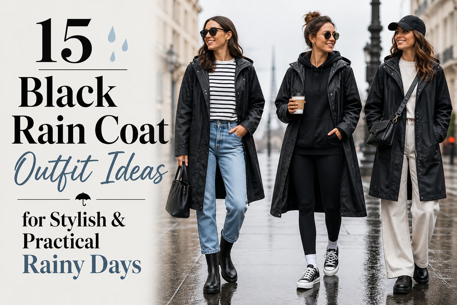 15 Black Rain Coat Outfit Ideas for Stylish & Practical Rainy Days