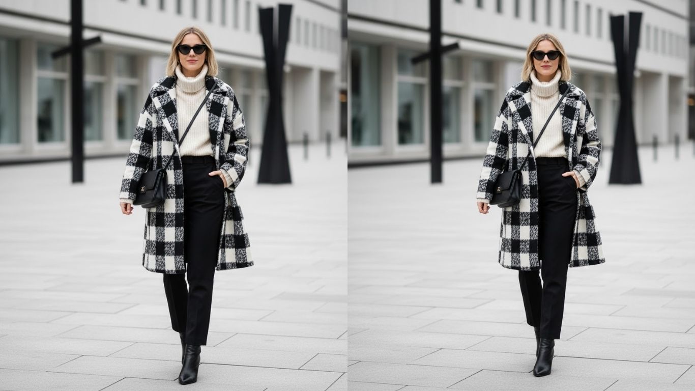 15 Black and White Coat Outfit Ideas for Timeless Chic Style