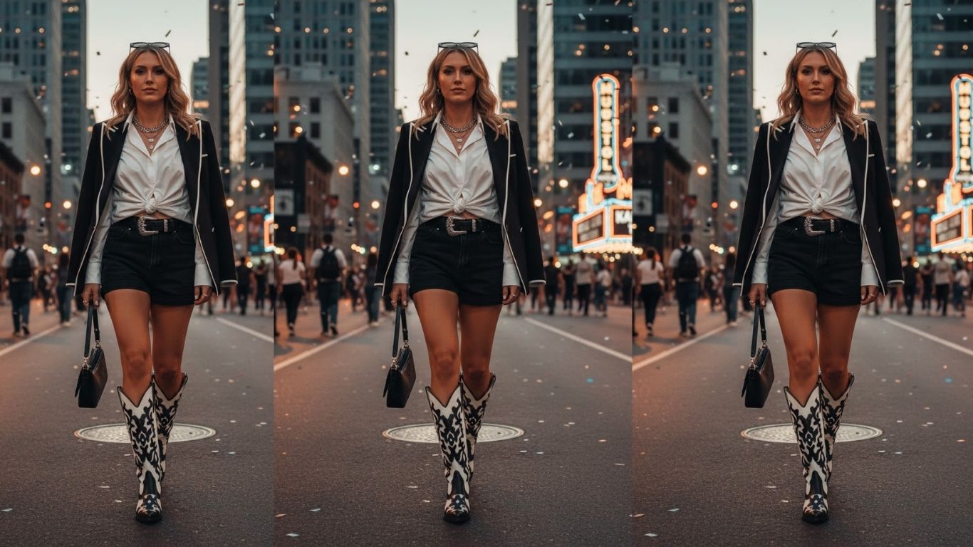 15 Black and White Cowboy Boots Outfit Ideas for Bold Style