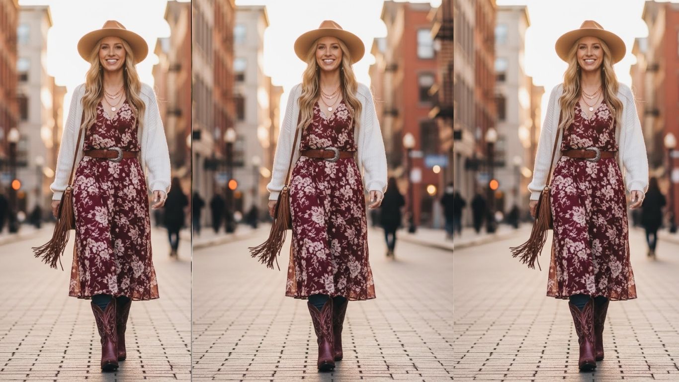 15 Burgundy Cowboy Boots Outfit Ideas for Everyday Looks