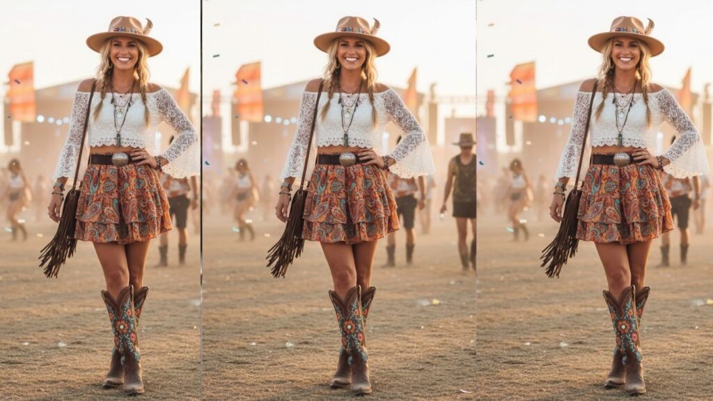 15 Cowboy Boots Festival Outfit Ideas 