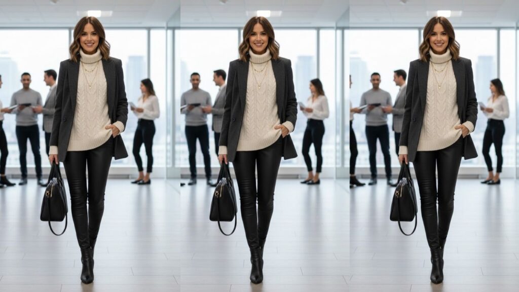 15 Leggings Work Outfit Winter