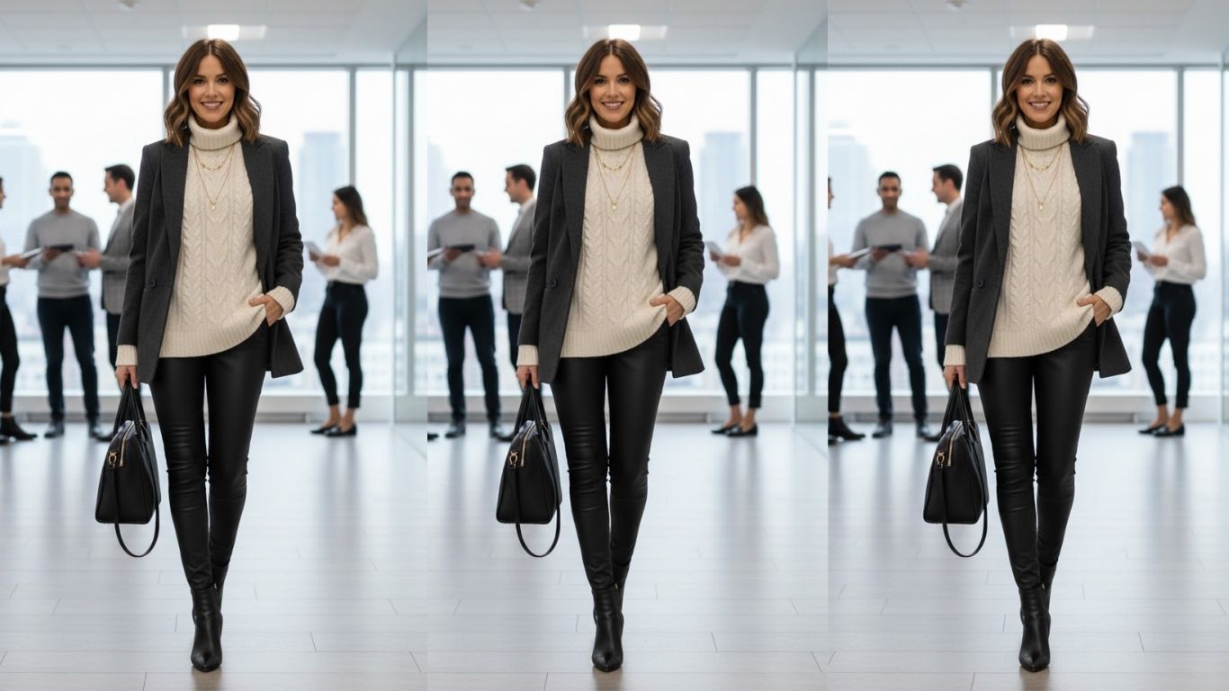 15 Leggings Work Outfit Winter: Chic & Office-Ready Looks