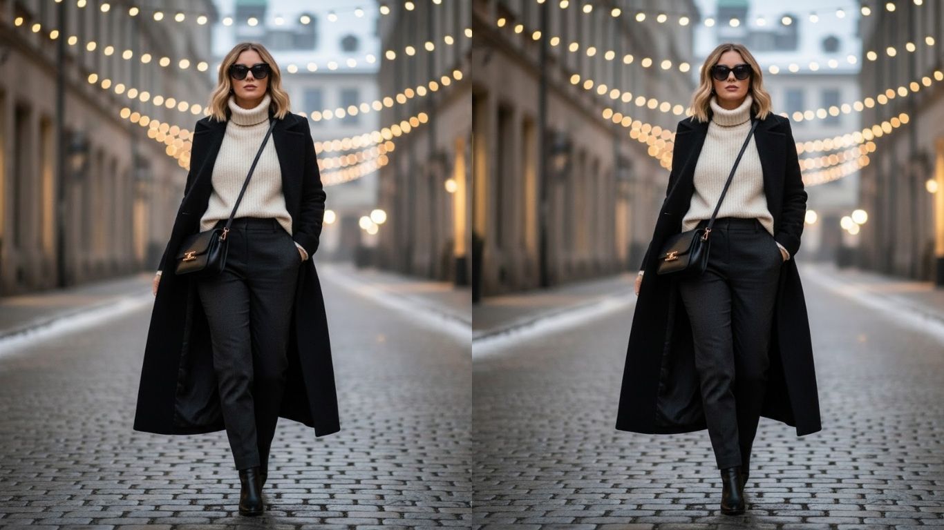 15 Long Black Coat Outfit Ideas for Timeless Winter Style