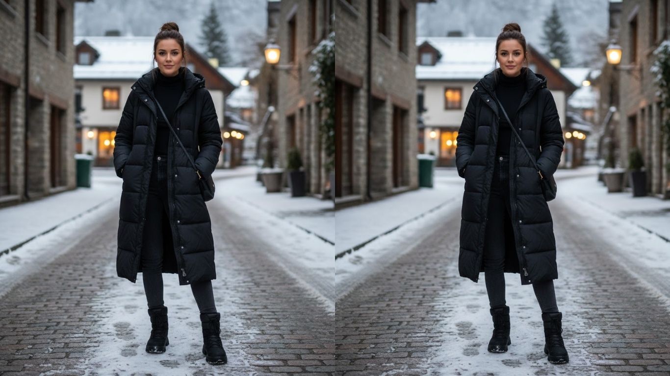 15 Long Black Puffer Coat Outfits for Warm Stylish Winter Looks