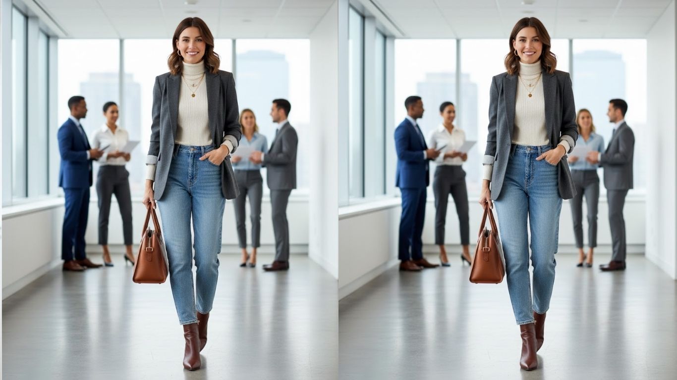 15 Mom Jeans Work Outfit Winter: Effortless Office Looks