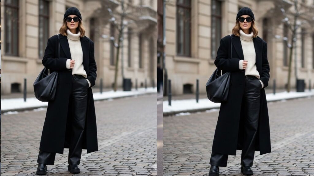 15 oversized black coat outfit ideas