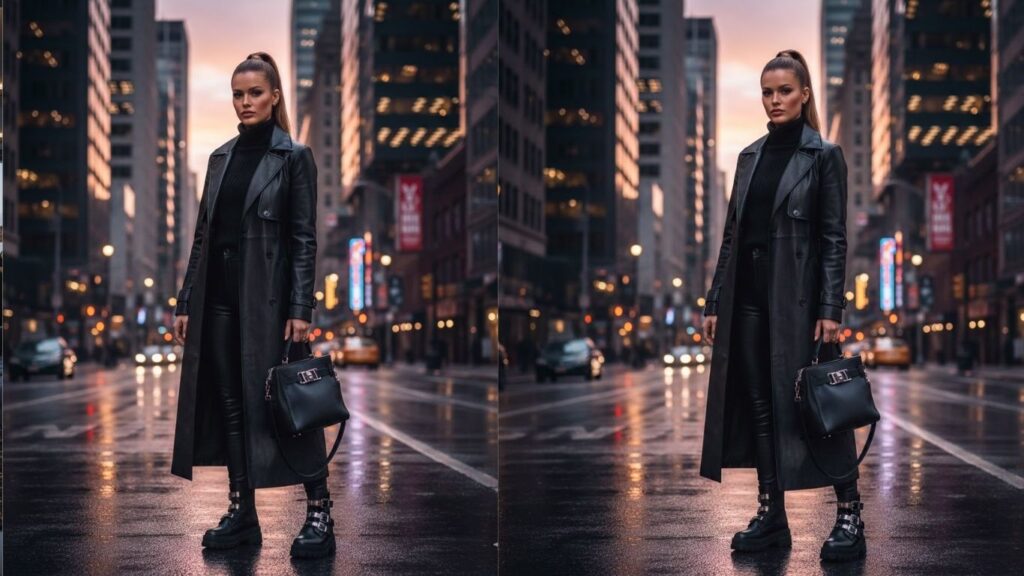 15 Black Leather Trench Coat Outfit Ideas