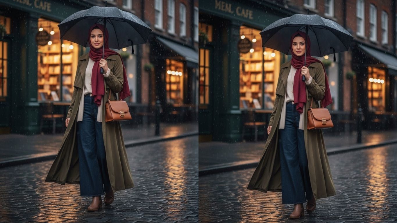 15 Hijabi Rainy Day Outfits for Stylish & Modest
