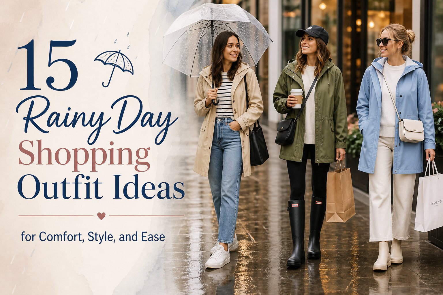 15 Rainy Day Shopping Outfit Ideas for Comfort, Style, and Ease