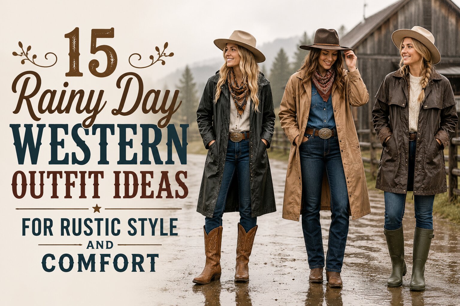 15 Rainy Day Western Outfit Ideas for Rustic Style and Comfort
