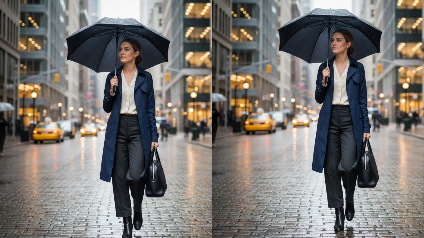15 Rainy Day Work Outfit Ideas for Professional Style and Comfort