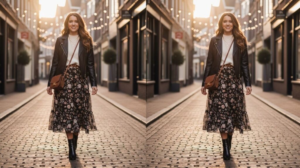 15 Skirt and Ankle Boots Outfit Ideas