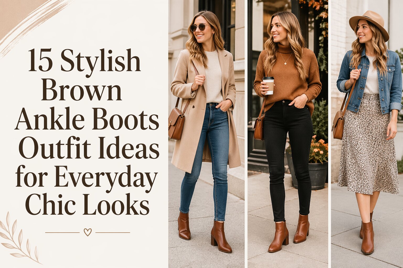 15 Stylish Brown Ankle Boots Outfit Ideas for Everyday Chic Looks