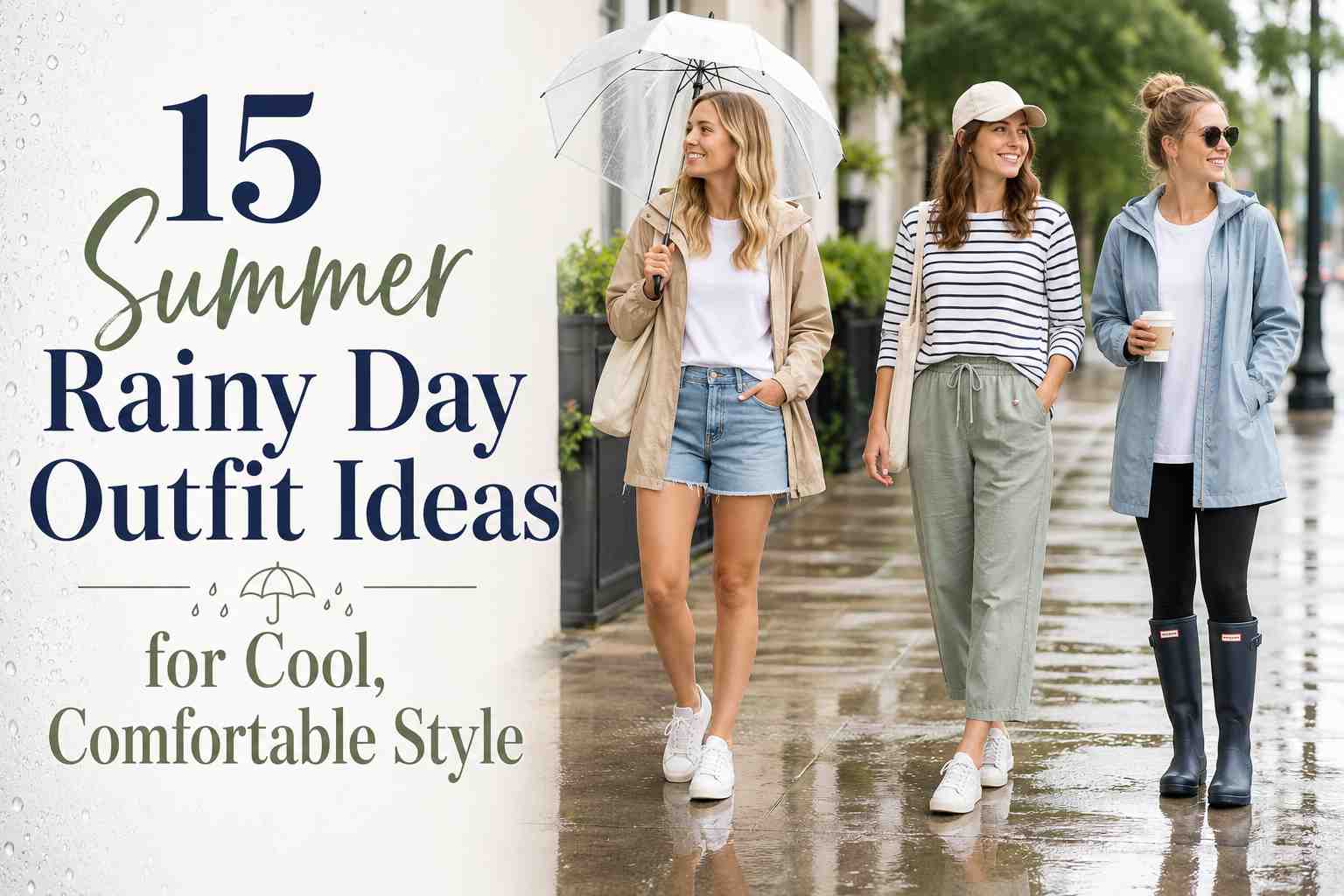 15 Summer Rainy Day Outfit Ideas for Cool, Comfortable Style