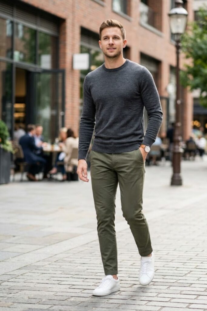 Crew-Neck Sweater with Chinos