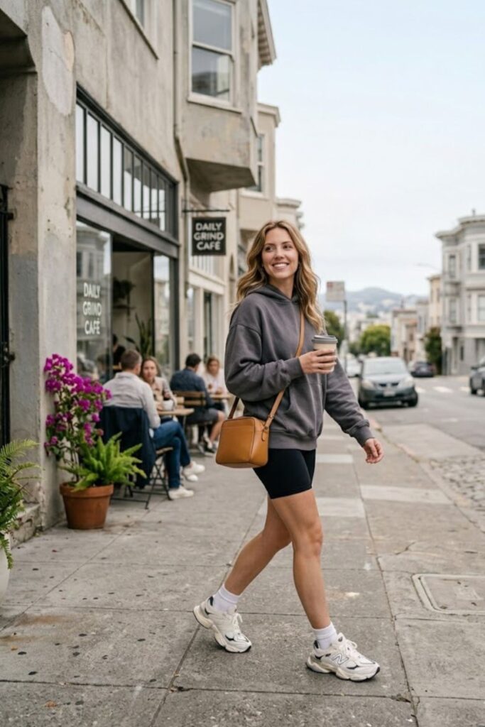 Oversized Hoodie with Bike Shorts