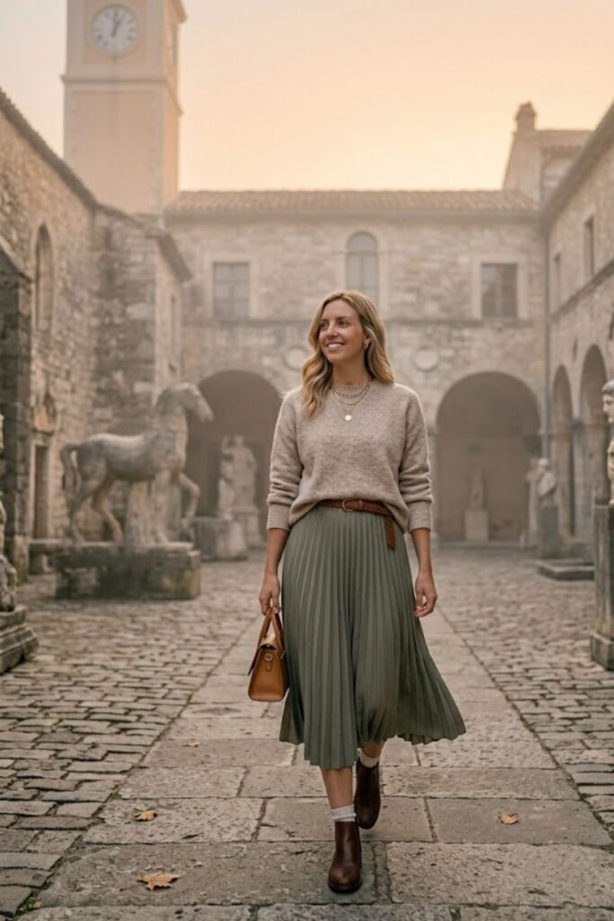 Sweater with Midi Skirt