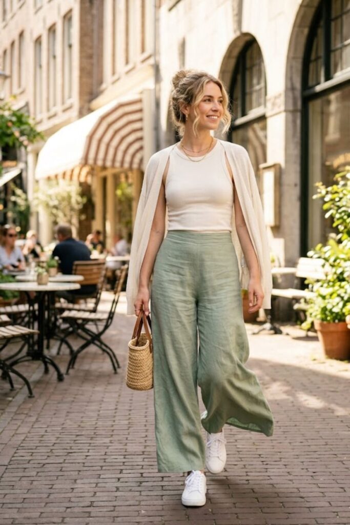 Tank Top with Wide-Leg Pants
