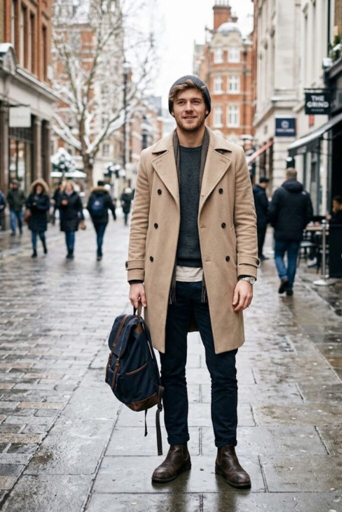 Trench Coat with Chinos