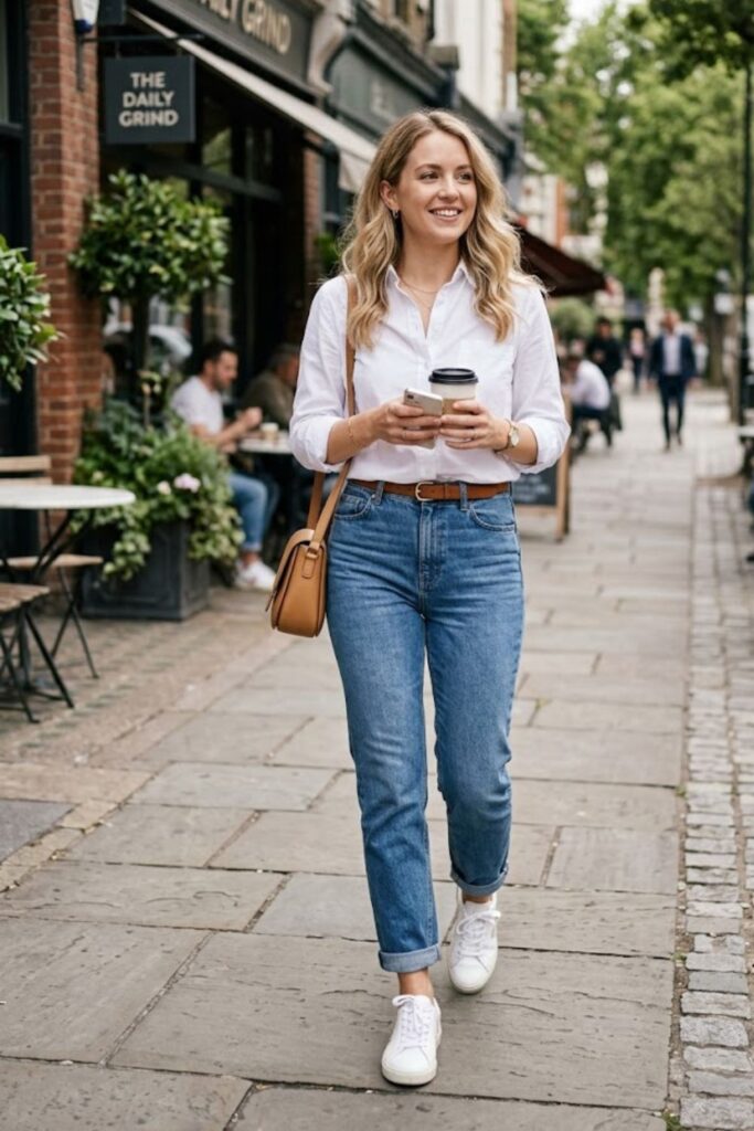  Button-Up Shirt with Jeans