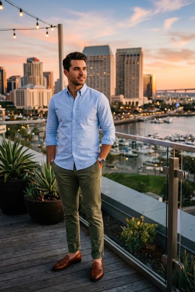 Button-Up with Slim Chinos