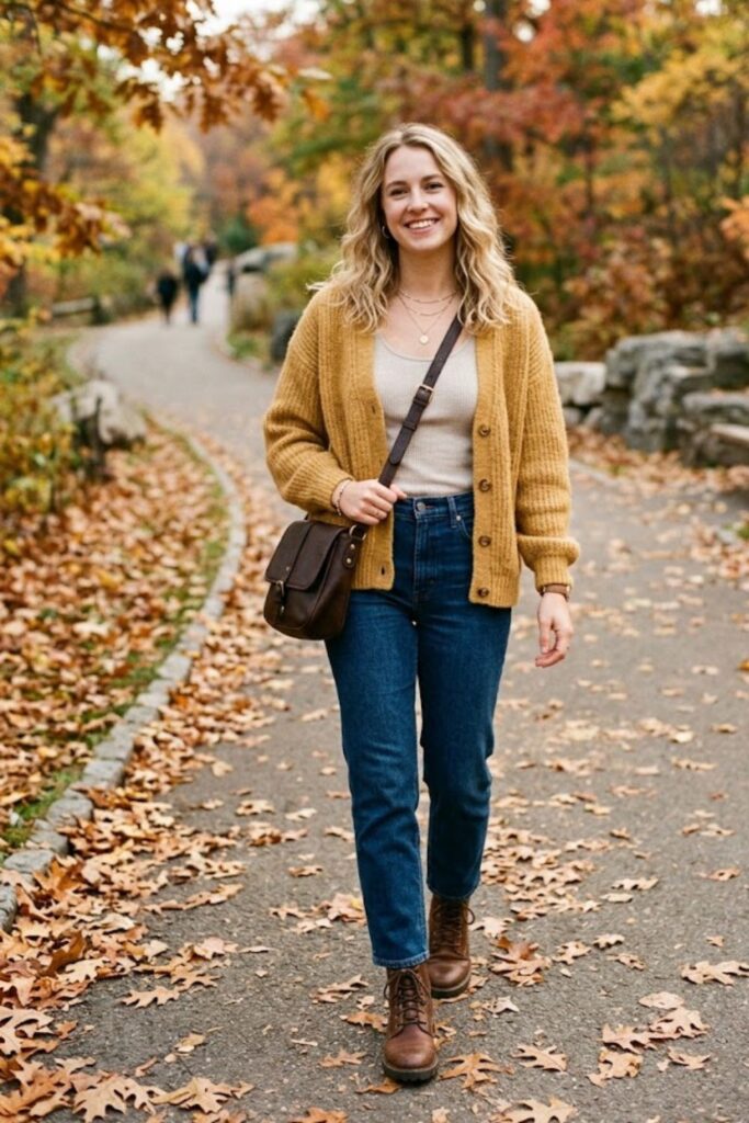 Cardigan with Tank and Jeans