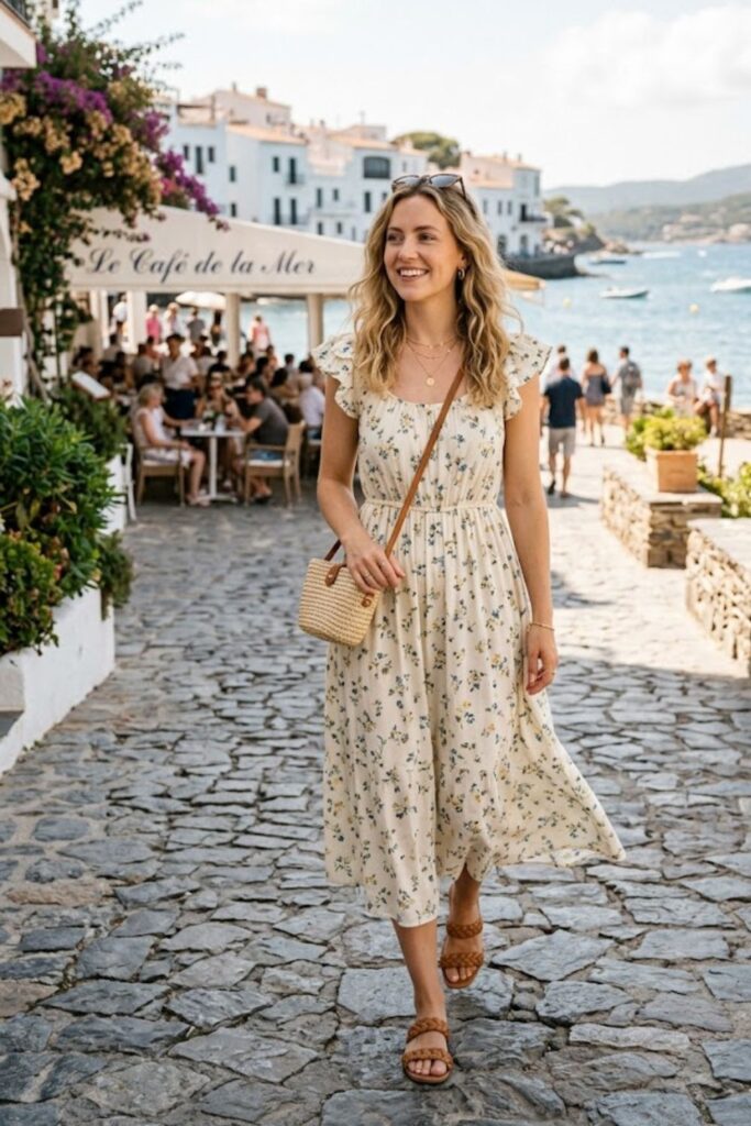 Flowy Dress with Sandals