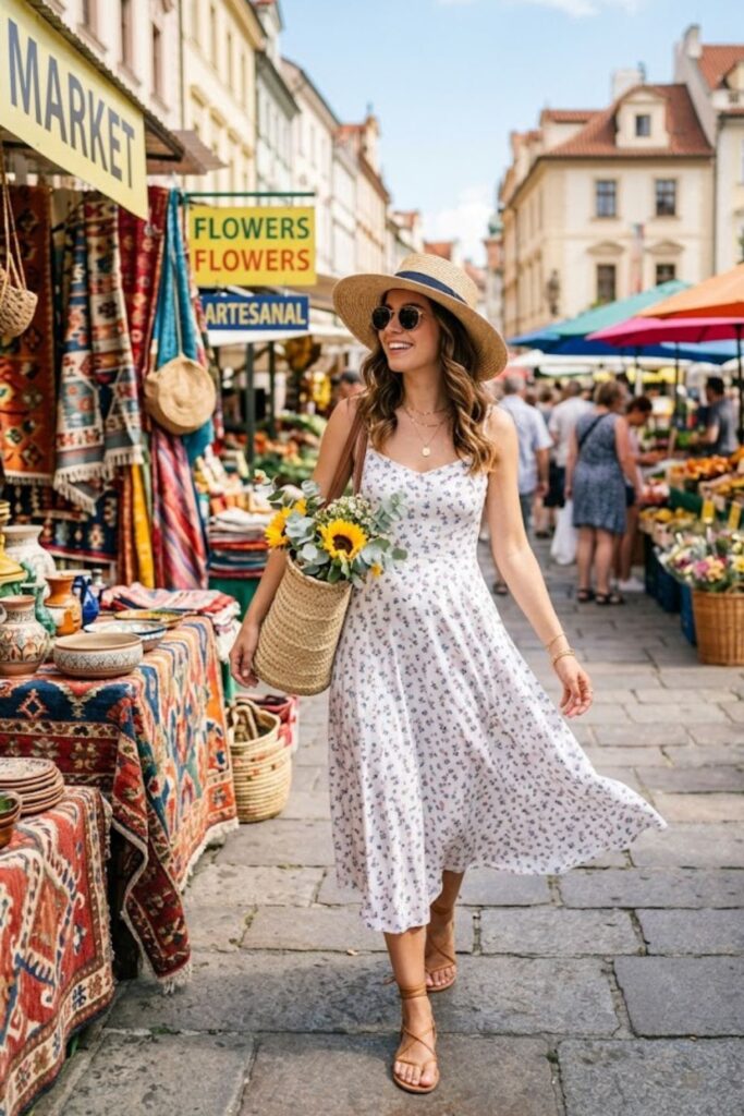 Flowy Sundress with Sandals