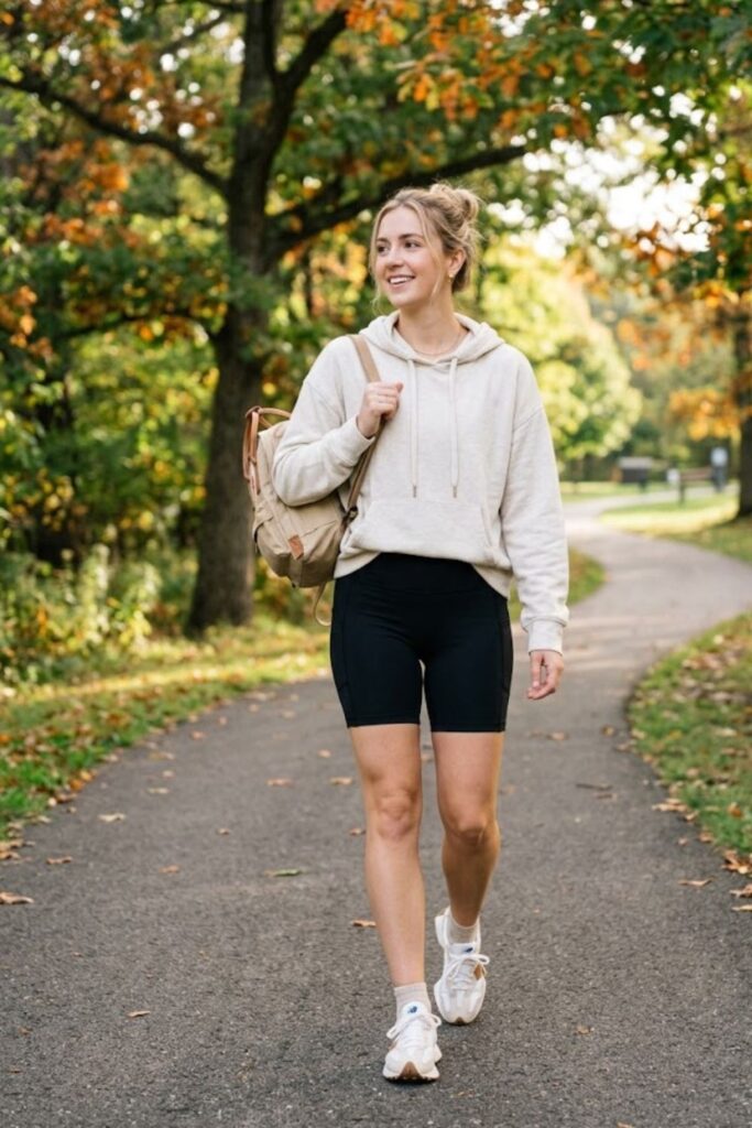 Hoodie with Biker Shorts