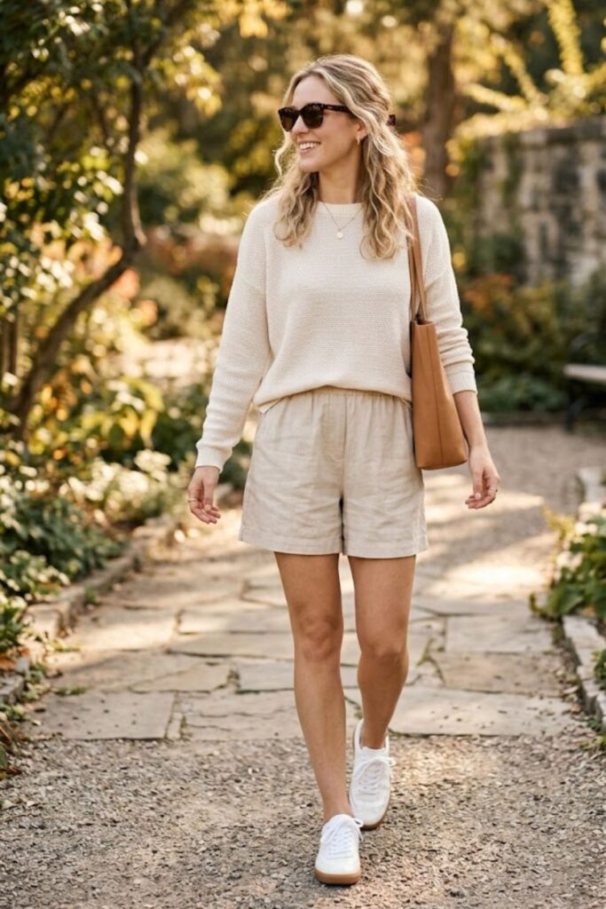 Knit Pullover with Relaxed Shorts