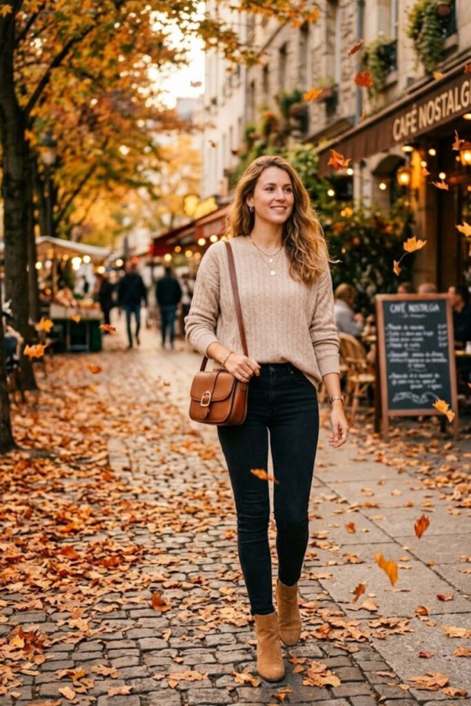 Knit Sweater with Skinny Jeans