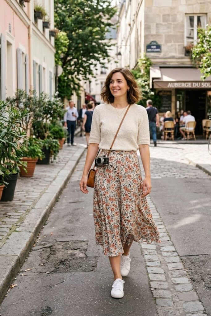 Knit Top with Midi Skirt
