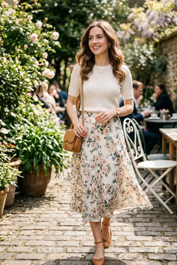 Knit Top with Midi Skirt