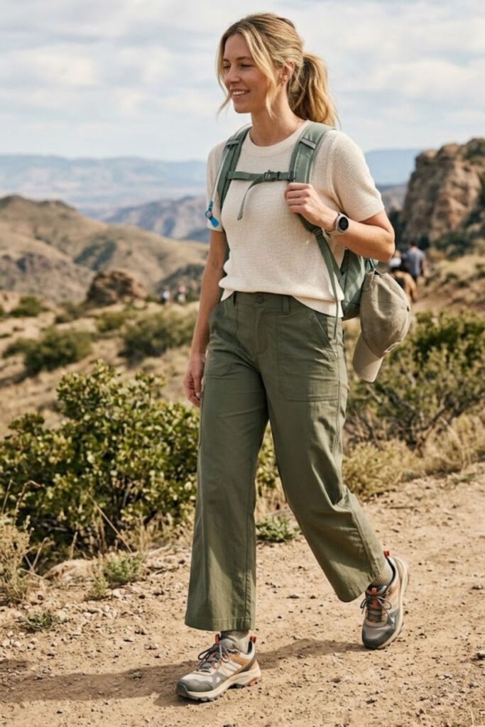 Knit Top with Wide Hiking Pants